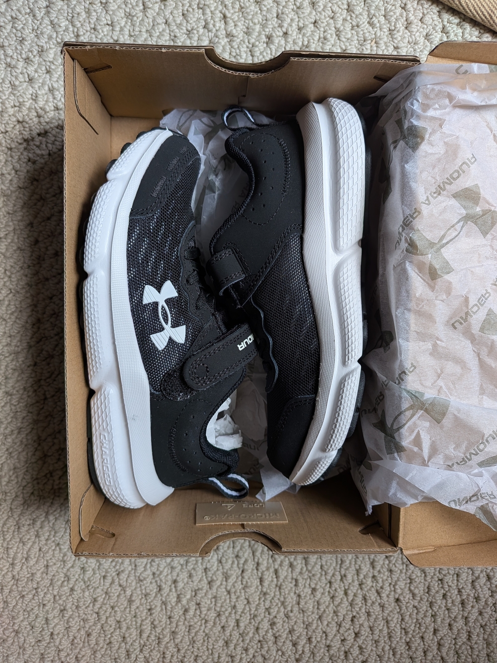 Under Armour Kids Black and White Sneakers